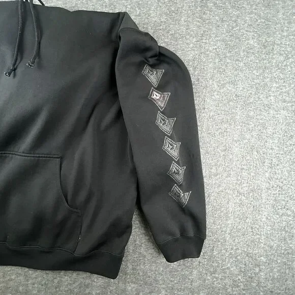 Volcom Iconic Stone Hoodie Mens XL Black Zip Up Fleece Lined Skateboarding Surf - Picture 4 of 8
